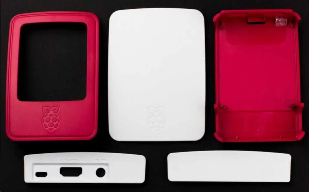 Raspberry Pi 4 oficiali dėžutė - raudonai balta