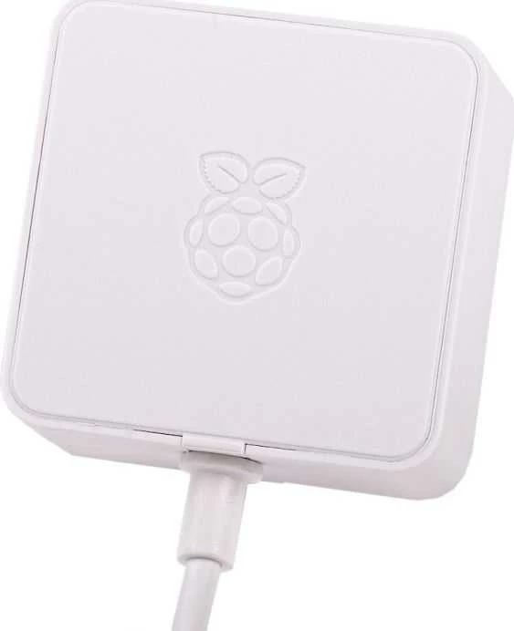 Oficialiai parduodamas „Raspberry Pi Foundation“ Baltas „Raspberry Pi 5.1A/3A“ maitinimo šaltinis – baltas, masinis