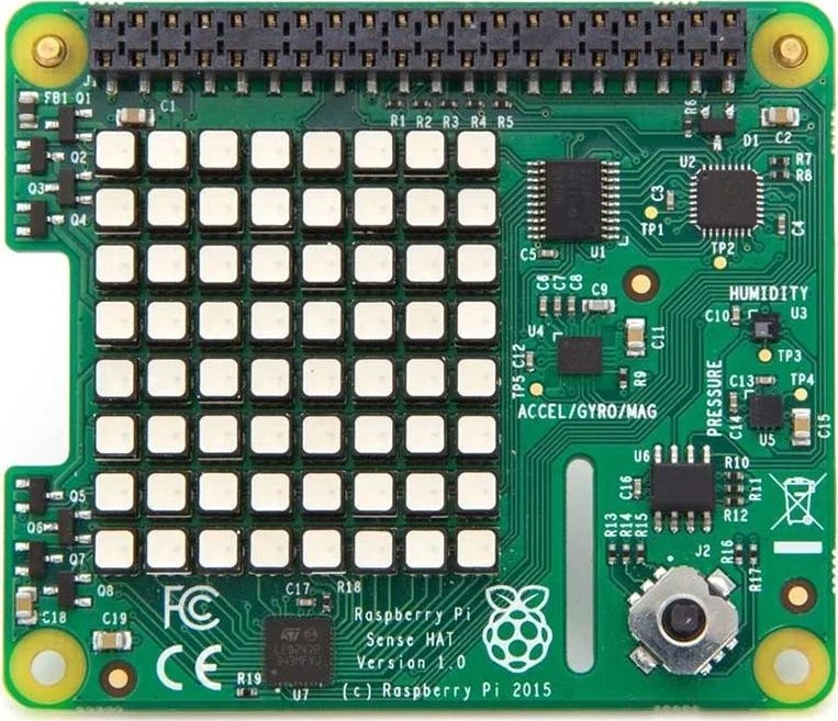 Raspberry Pi Sense HAT jutiklių plokštė su LED matrica