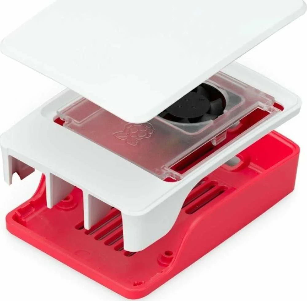 Raspberry Pi 5 aktyvaus aušinimo korpusas dalimis