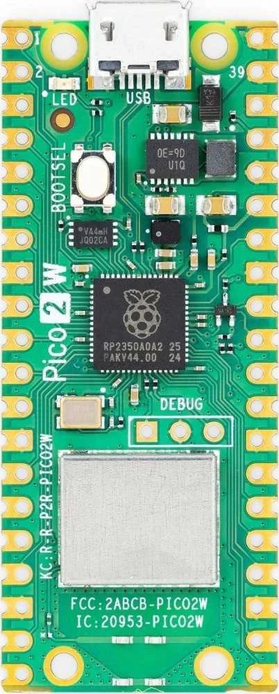 Raspberry Pi Pico 2 W viršutinė PCB pusė