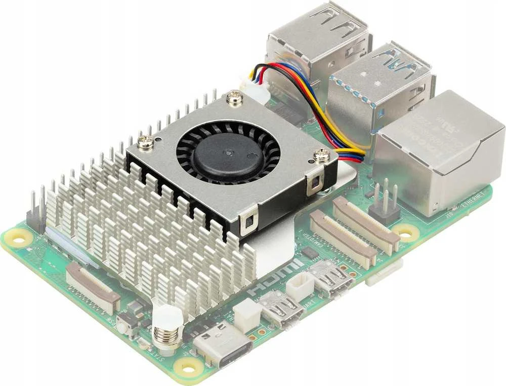 Raspberry Pi Active Cooler - aktyvus aušinimas - radiatorius + ventiliatorius skirtas Raspberry Pi 5