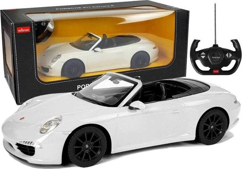 Radijo bangomis valdomas automobilis Porsche 911 Carrera S Rastar 1:12 baltas