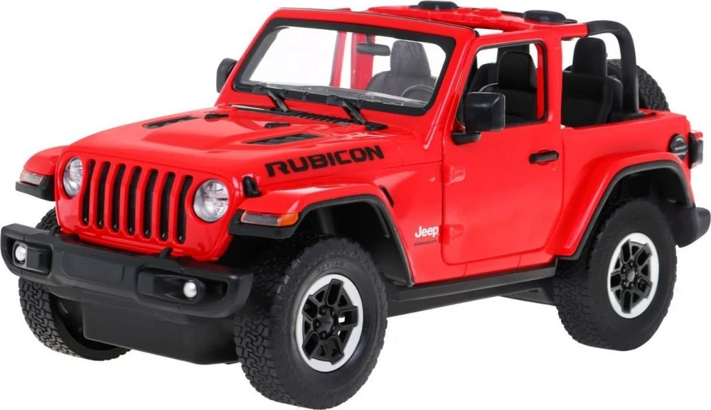 Rastar Nuotoliniu būdu valdomas raudonas Jeep Wrangler Rubicon 1:14 modelis