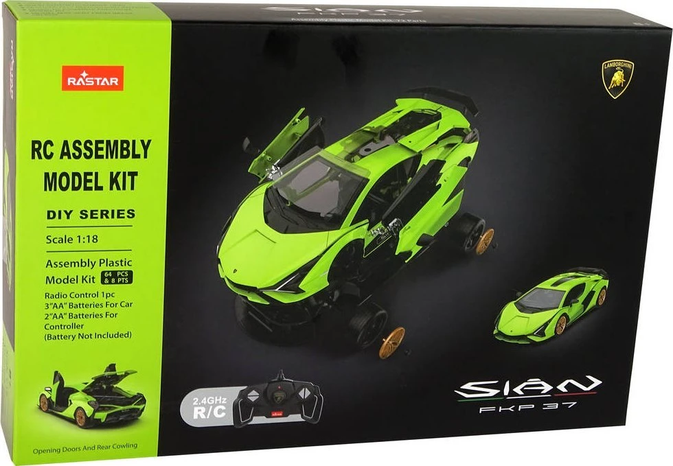 Rastar Radijo bangomis valdomas automobilis konstruktorius Lamborghini Sian žalias