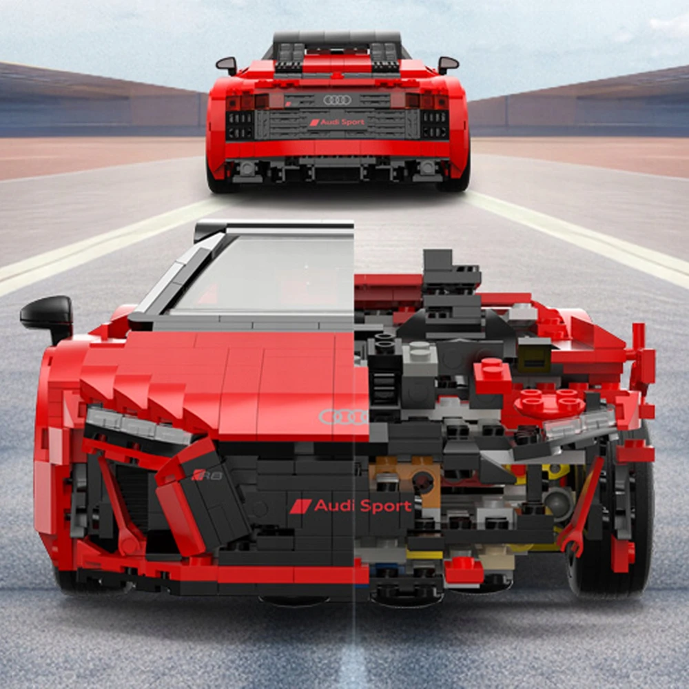 RASTAR 1:14 mastelio surenkamas automodelis AUDI R8 Spyder Bricks, 93800