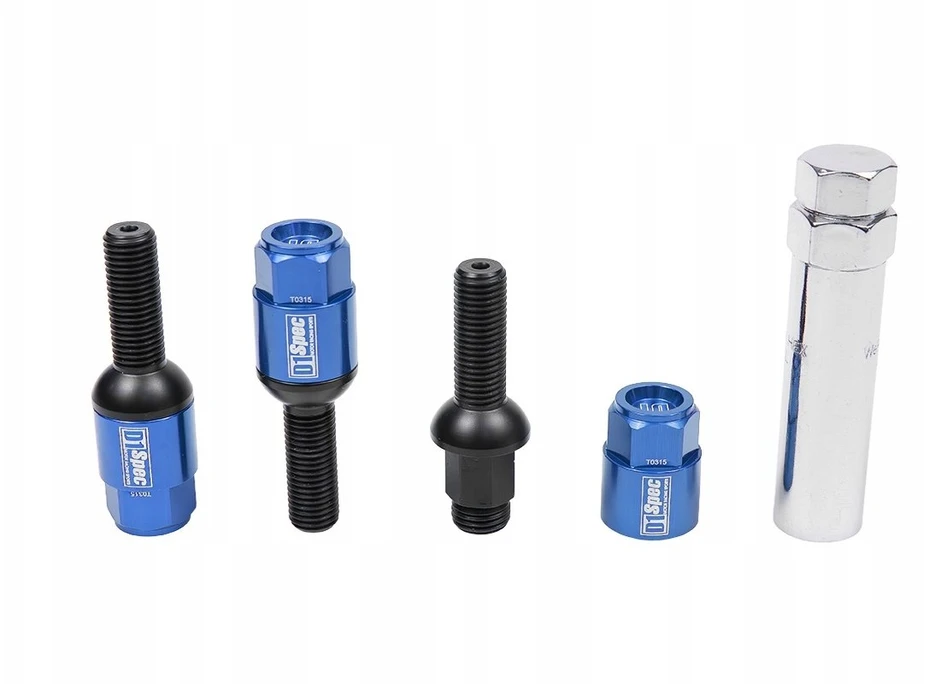 D1Spec Ratų varžtai D1Spec Septyniasdešimt 2in1 plieniniai M12x1.5 33 mm rutulys mėlyni