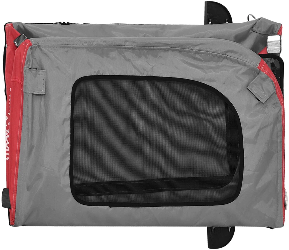 Dviračio priekaba gyvūnams Raudona ir pilka 125 x 53 x 54 cm