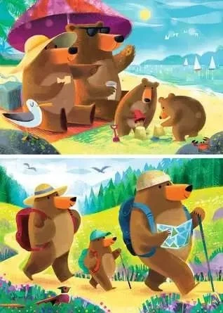 Dėlionė Ravensburger - Meškiukų šeimos atostogos 2x24p (12004046)