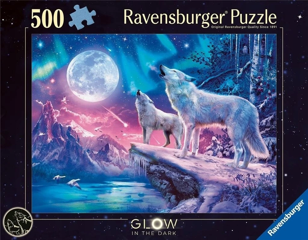 Ravensburger Dėlionė 500 vnt. - Vilkai šiaurės pašvaistėje