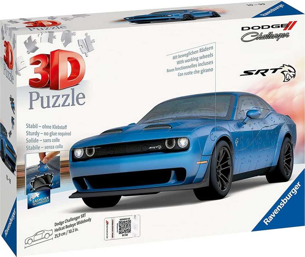 Ravensburger 3D Dėlionė 163 vnt. - Dodge Challenger Hellcat automobilis