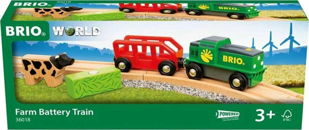 Ravensburger Traukinukas su baterijomis Brio ūkio tema