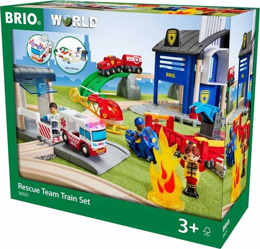 Ravensburger BRIO traukinio bėgių rinkinys Rescue Team 36025