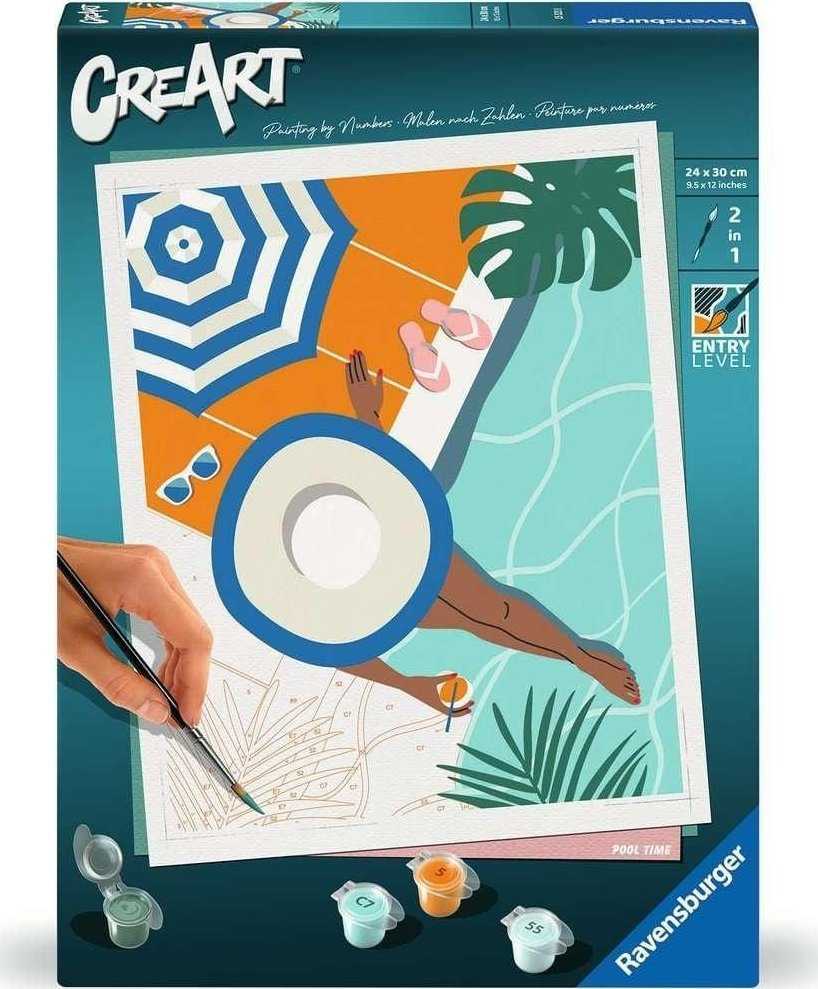 Ravensburger Rankdarbių rinkinys tapybai pagal skaičius CreArt baseino tema