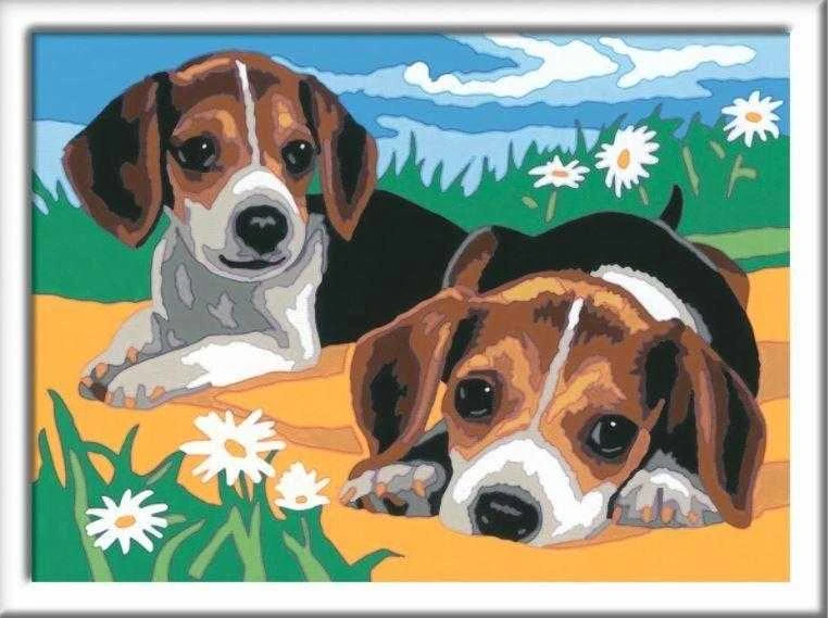 Ravensburger Rankdarbių rinkinys vaikams su Jack Russel šuniukais 24x18cm