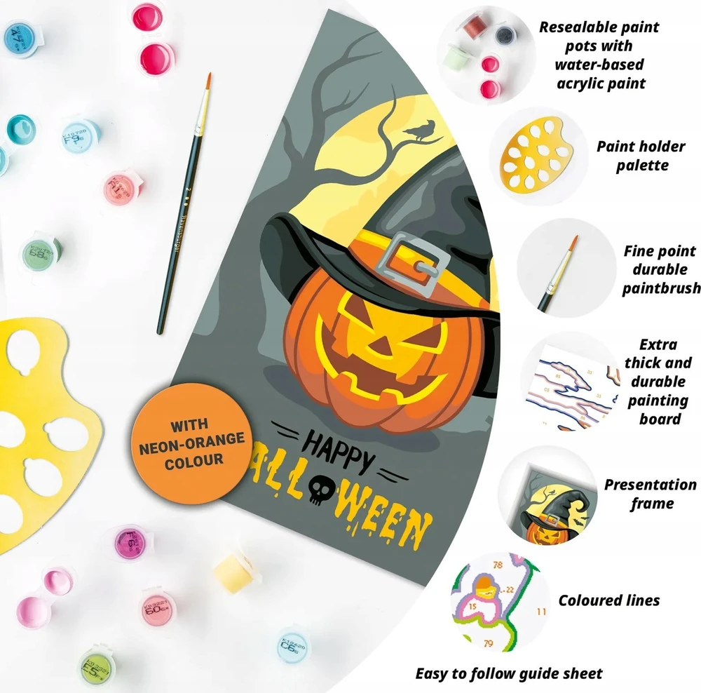 Dėlionė Piešimo pagal skaičius rinkinys CreArt Ravensburger 23712 Happy Halloween