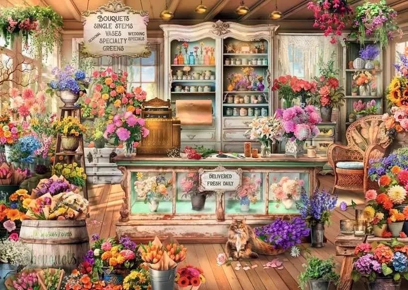Ravensburger Dėlionė 1000 vnt. - Gėlių parduotuvė