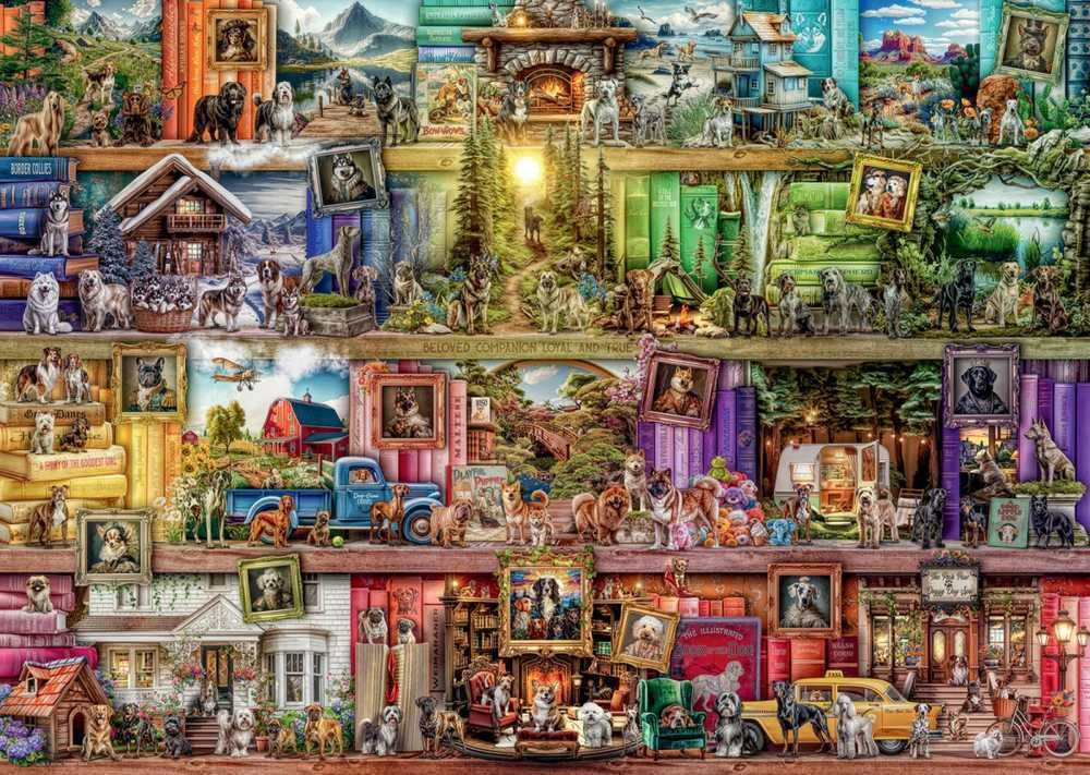 Ravensburger Dėlionė 1000 vnt. - Šunų biblioteka