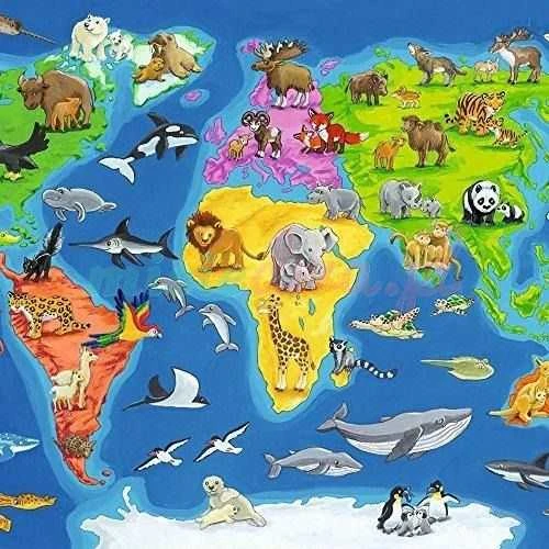 Ravensburger Dėlionė 30 vnt. - Žemėlapis: gyvūnų pasaulis
