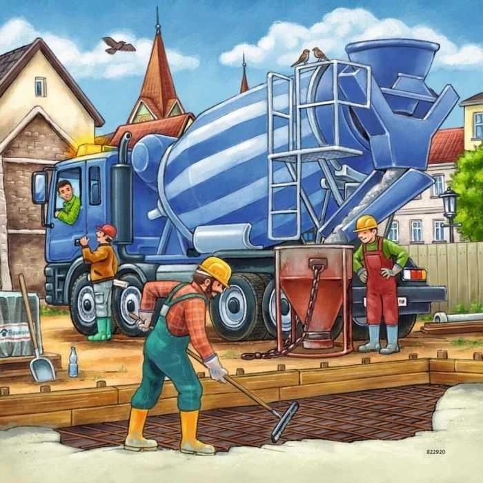Ravensburger Dėlionė 3x49 vnt. - Didelės statybinės mašinos