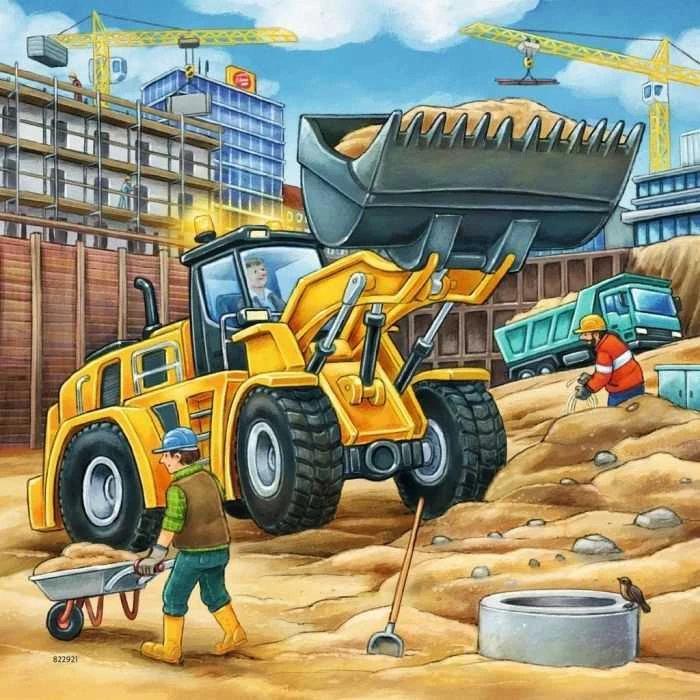 Ravensburger Dėlionė 3x49 vnt. - Didelės statybinės mašinos