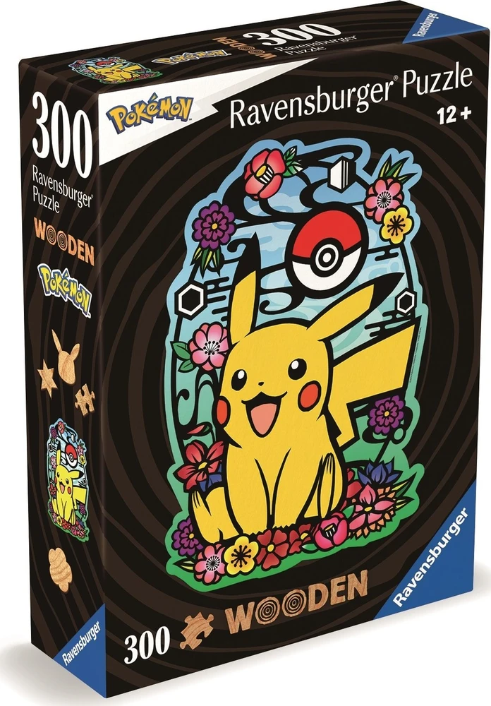 Ravensburger medinė dėlionė 300 vnt. - Pikachu