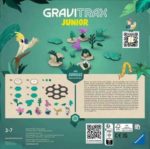 Ravensburger GraviTrax Junior dekoracijų rinkinys „Jungle“, 33 det., 3–7 m.