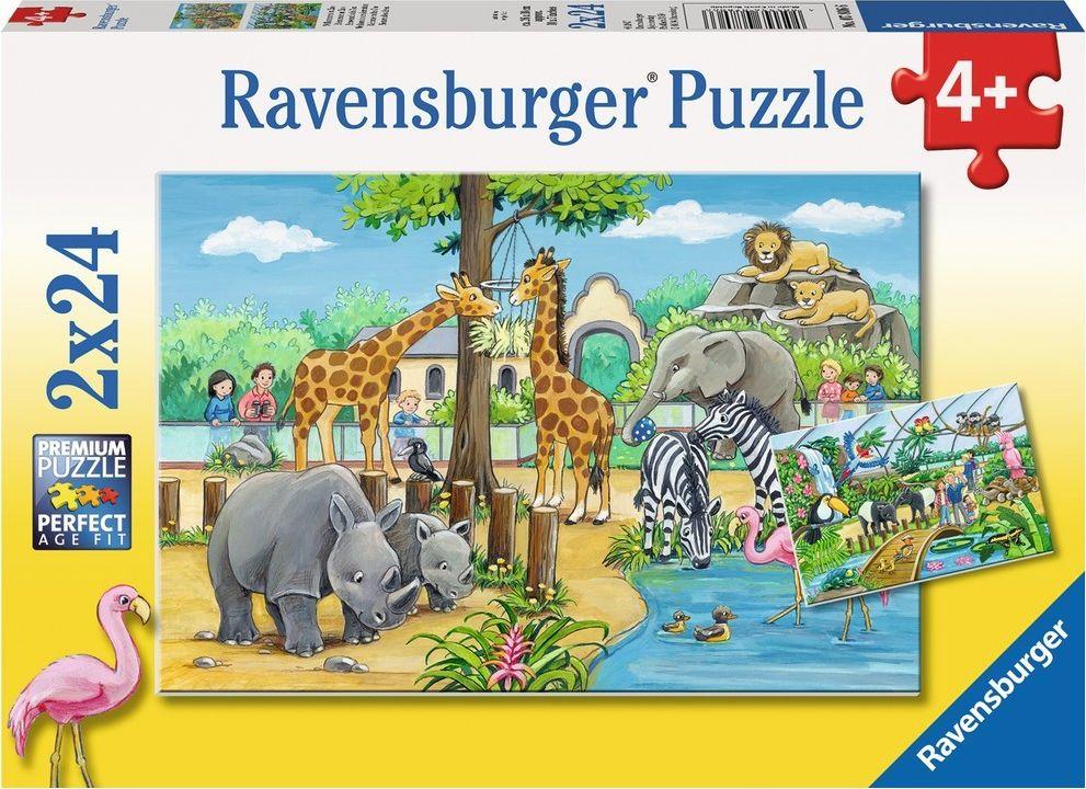 Ravensburger Dėlionė 2x24 vnt. - Sveiki atvykę į zoologijos sodą aprašymas - Prekės nuotrauka