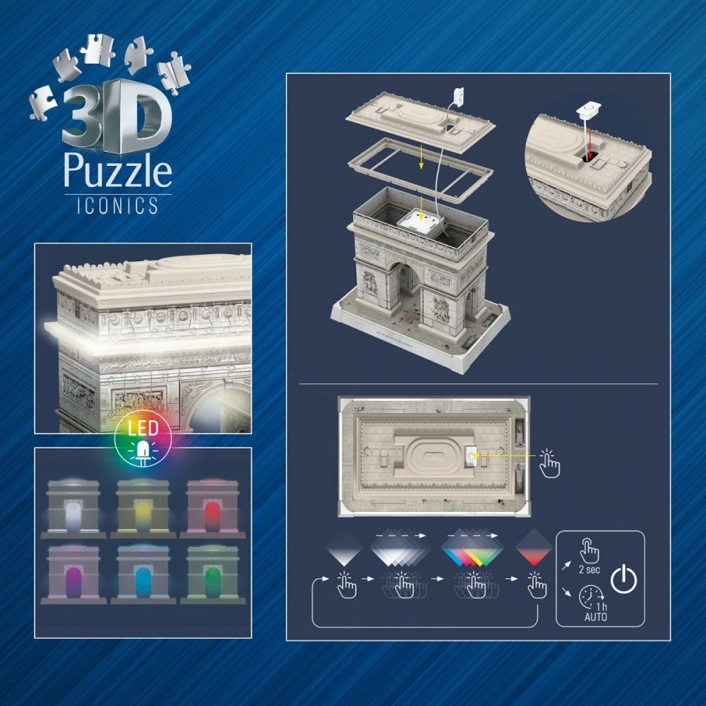 Ravensburger 3D dėlionė Iconics Triumfo arka