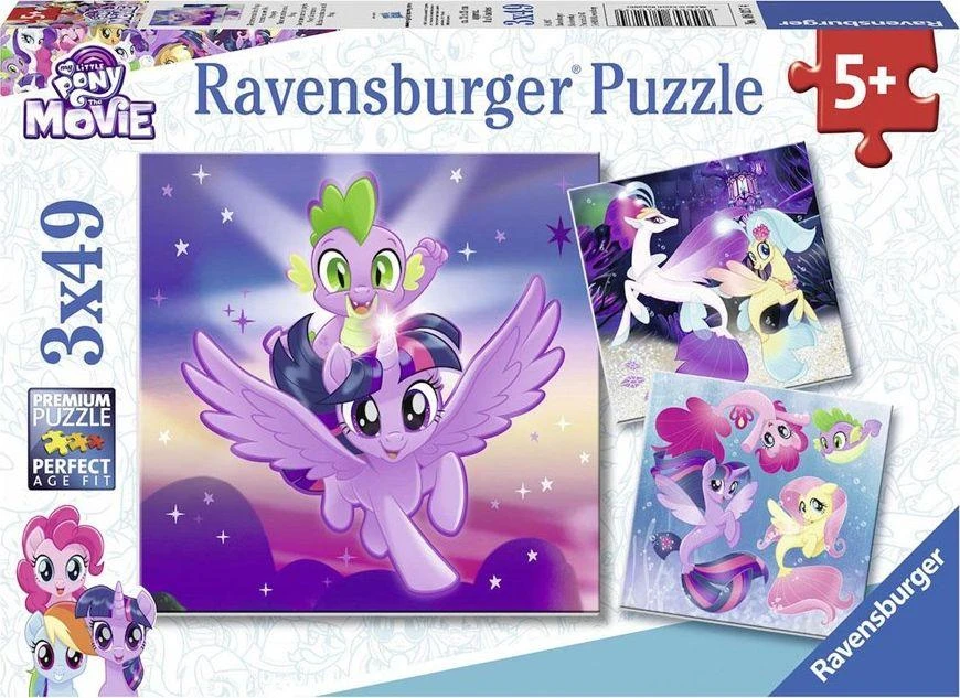RAVENSBURGER dėlionė Ponys 3x49vnt, 08027