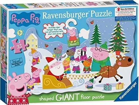 Ravensburger Ravensburger 5534 Peppa Wutz kalėdinė dėlionė su durelėmis, 32 vnt.