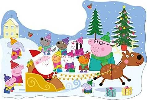 Ravensburger Ravensburger 5534 Peppa Wutz kalėdinė dėlionė su durelėmis, 32 vnt.