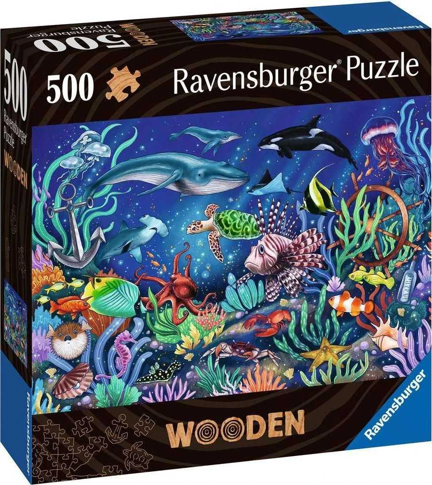 Ravensburger Medinė dėlionė 500 vnt. - Spalvingas jūros pasaulis