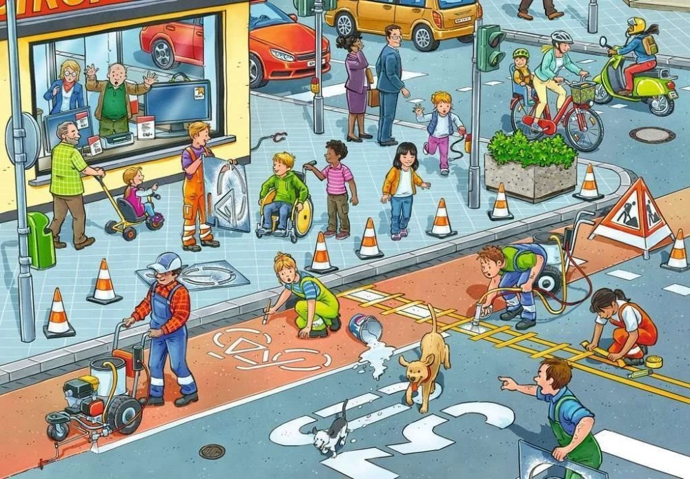 Dėlionė Ravensburger kelio statybos aikštelė 2x12p