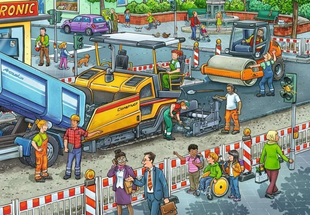 Dėlionė Ravensburger kelio statybos aikštelė 2x12p