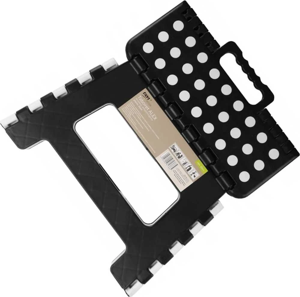 Ravi Alex sulankstoma neslystanti taburetė juodai balta (22 cm)