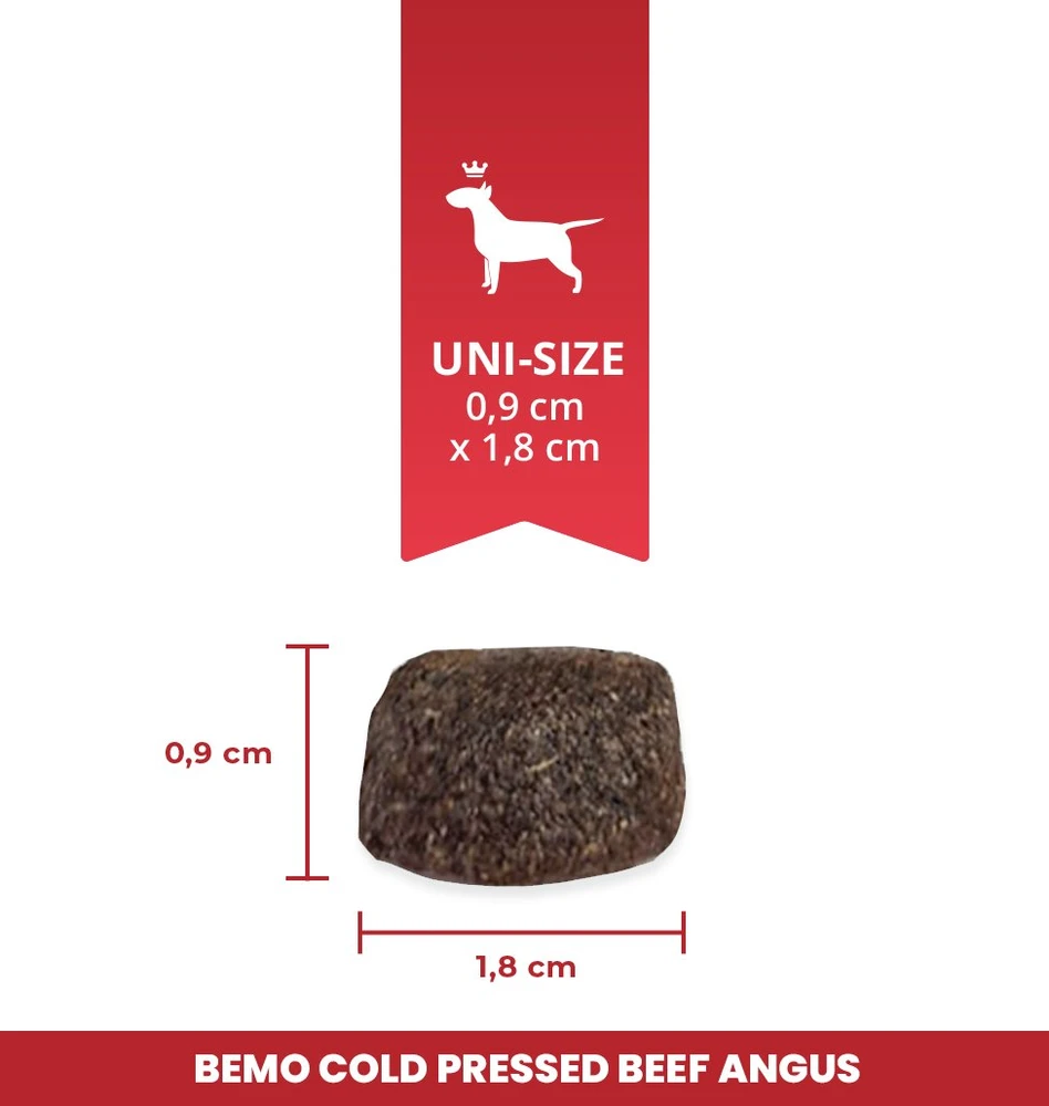BEMO Cold Pressed jautiena Angus Mono - sausa šunų dieta - 3kg