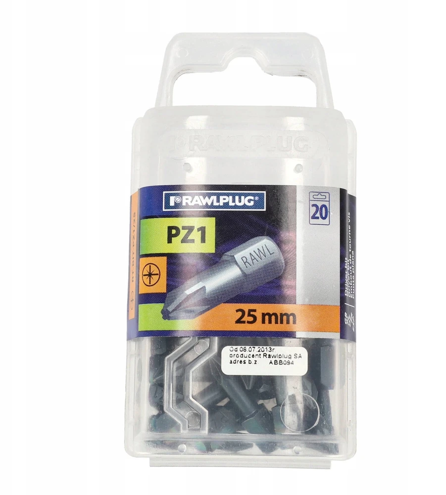 Rawlplug GROT POZIDRIV PZ1 25MM 20SZT/OP - 1op - RT-BIT-PZ1/25