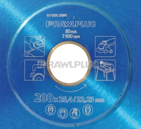Rawlplug Nuolatinis deimantinis diskas 200x25,4/22,23 mm 1 vnt. - RT-DDC-200R