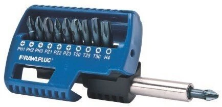 Rawlplug antgalių rinkinys RT-BIT-SET1 25 mm PZ1, PZ2, PZ3, PH1, PH2, PH3, T20, T25, T30 + adapteris 60 mm – 1 vnt.