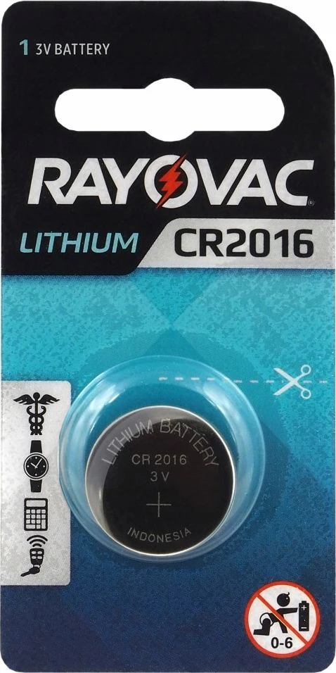 Rayovac CR2016 3V ličio elementas pakuotėje