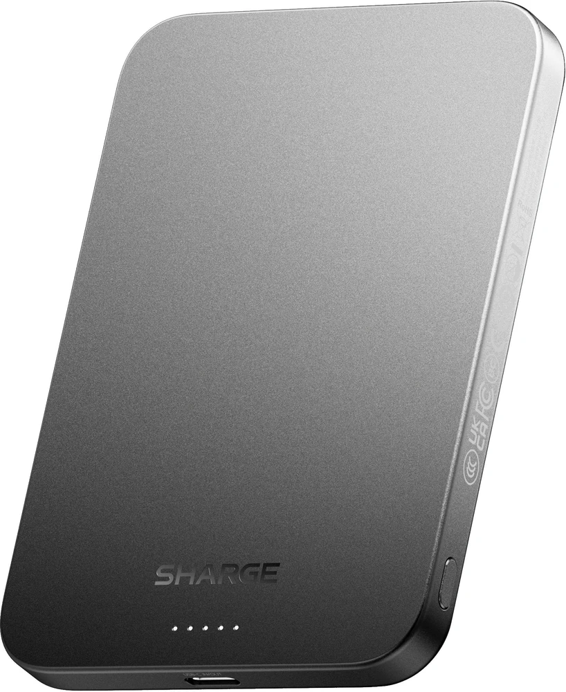 Rayovac SHARGE AeroMag Air Powerbank, 15W Qi2, 20W USB-C - 5.000mAh, juoda (YDD-AEROMAGAIR-M6)