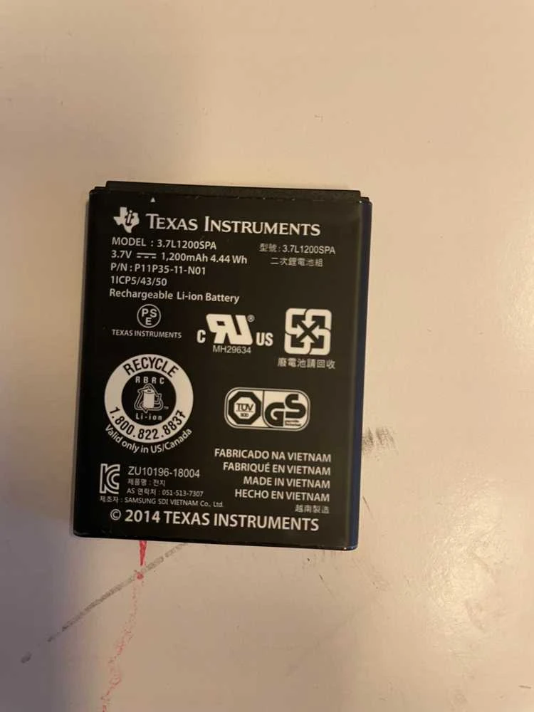Texas Instruments pakraunamas akumuliatorius 3.7V 1200mAh