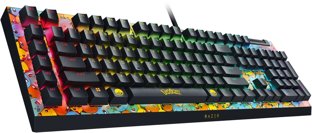 Razer | BlackWidow V4 X | Mechaninė klaviatūra žaidimams | su laidu | US | Žalias Mechaninė Switches | Pokémon Edition | Chroma RGB