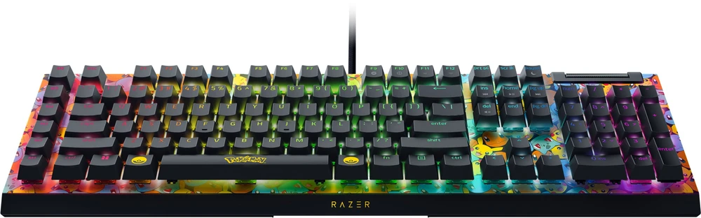 Razer | BlackWidow V4 X | Mechaninė klaviatūra žaidimams | su laidu | US | Žalias Mechaninė Switches | Pokémon Edition | Chroma RGB