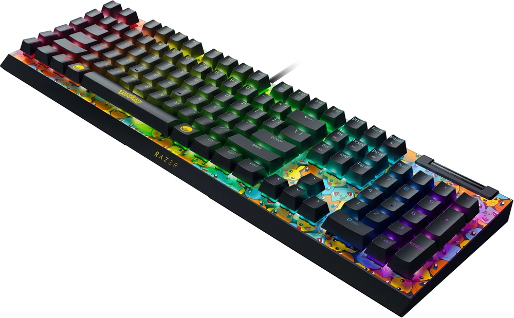 Razer | BlackWidow V4 X | Mechaninė klaviatūra žaidimams | su laidu | US | Žalias Mechaninė Switches | Pokémon Edition | Chroma RGB