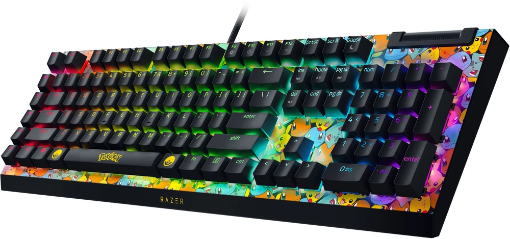 Razer | BlackWidow V4 X | Mechaninė klaviatūra žaidimams | su laidu | US | Žalias Mechaninė Switches | Pokémon Edition | Chroma RGB