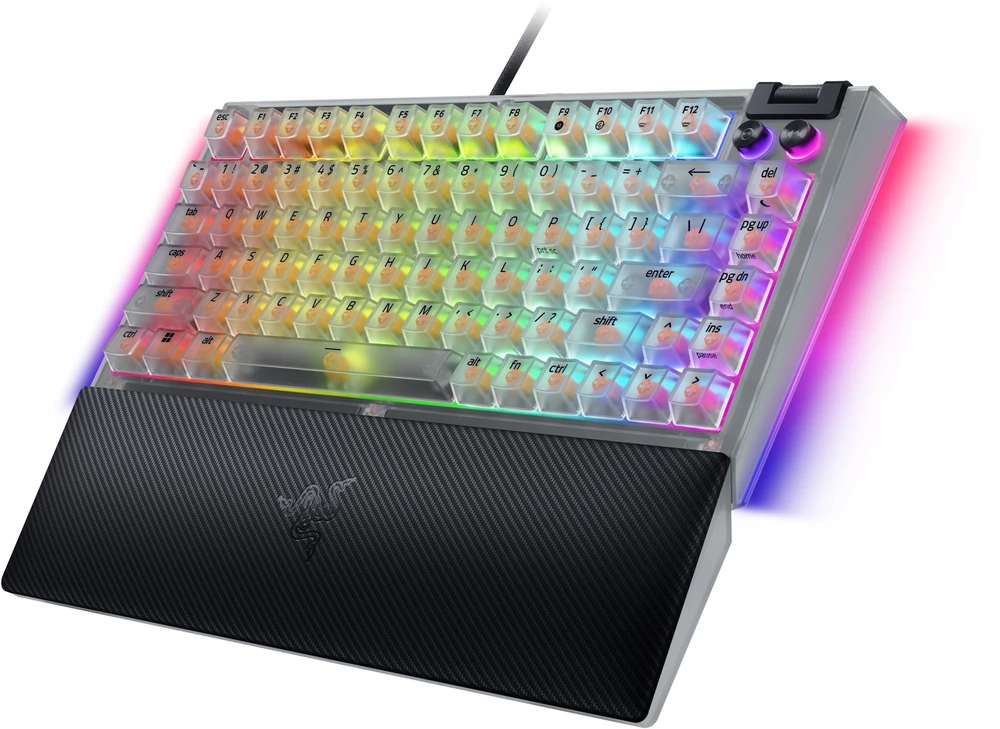 Razer Hot-swappable Mechaninė klaviatūra žaidimams | BlackWidow V4 75% | Klaviatūra žaidimams | su laidu | US | Razer Mechaninė Switches (Tactile) | Phantom Baltas Edition