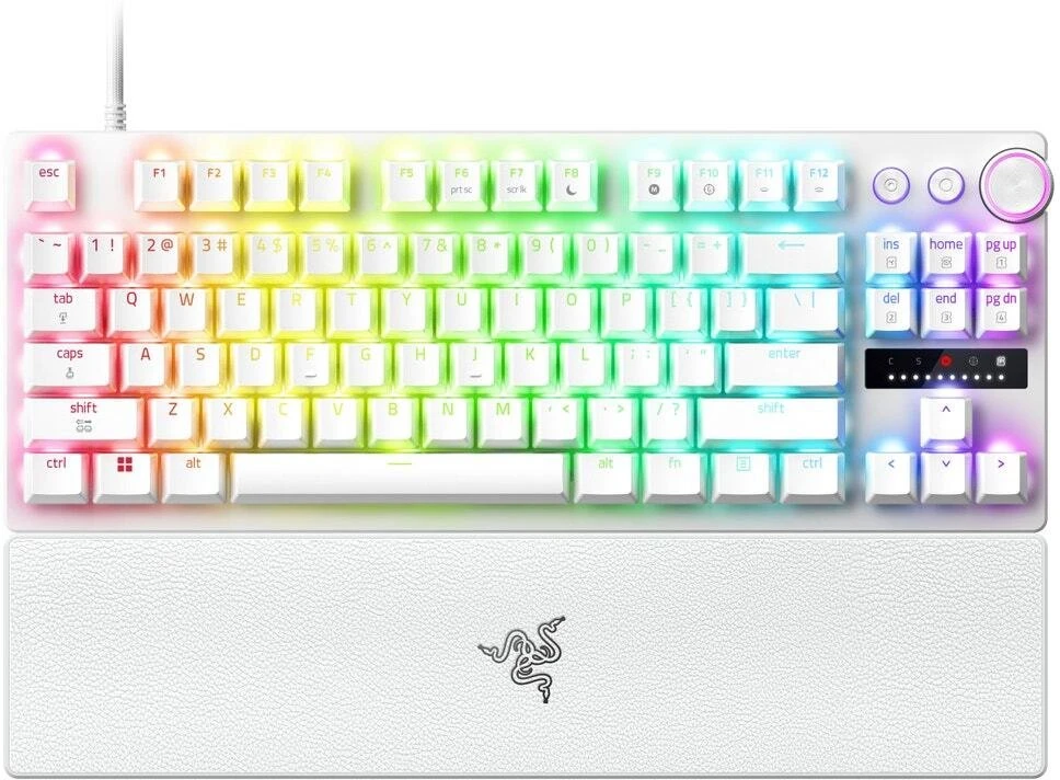 Razer Huntsman V3 Pro Tenkeyless 8KHz | Klaviatūra žaidimams | su laidu | US | Razer Analog Optical Switch Gen-2 | Baltas
