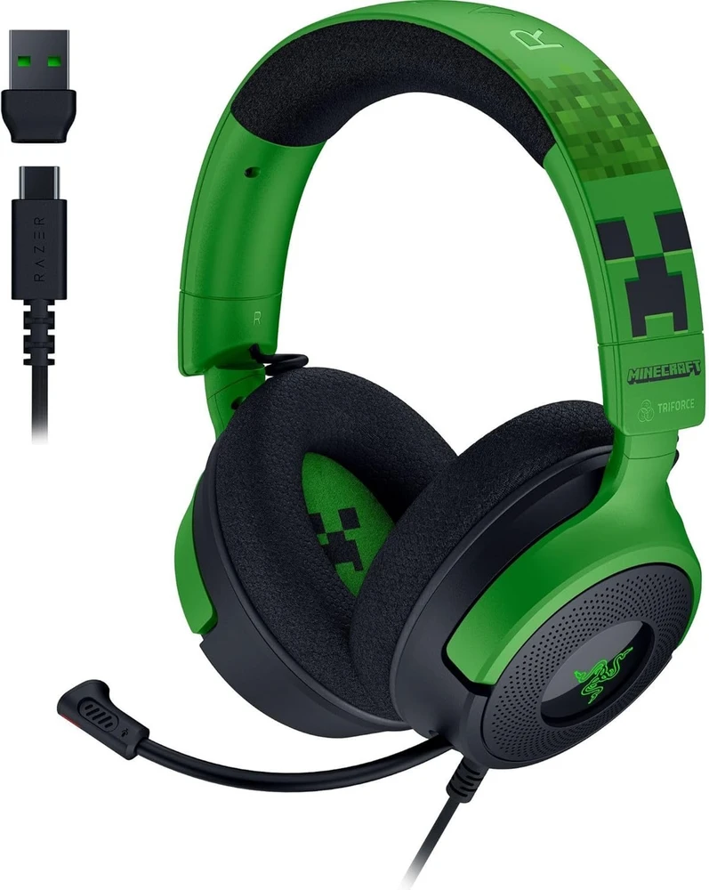 RAZER Kraken V4 X Laidinės žaidimų ausinės | Minecraft Edition | USB